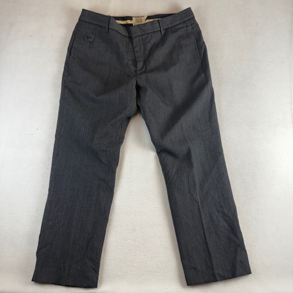 Juicy Couture Pinstripe Trousers Dark Grey Tailored Dress Pants Size 36